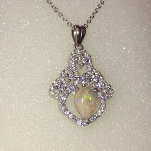 Sterling silver opalized fossil  pendant.